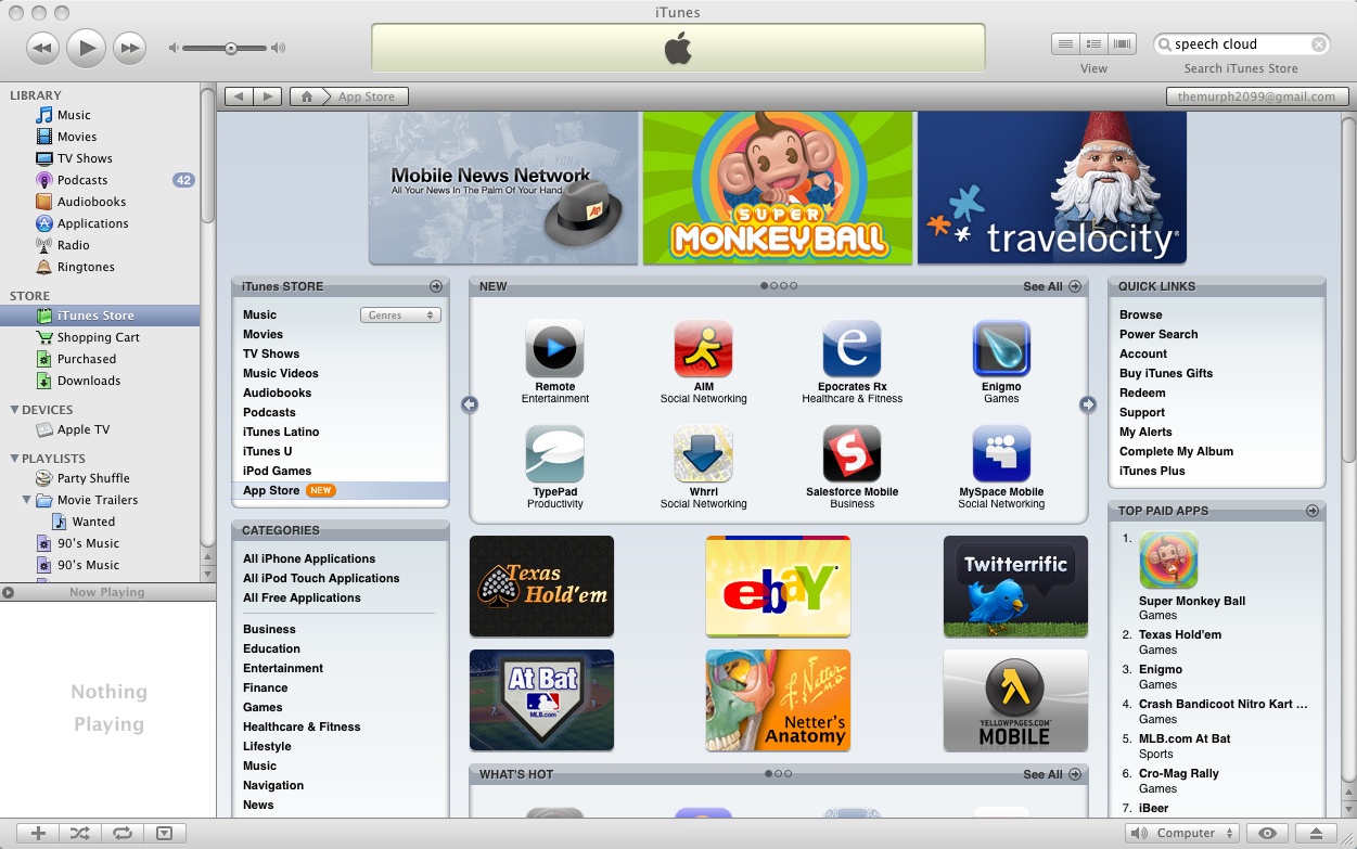 iTunes App Store on a Mac Desktop (2008)